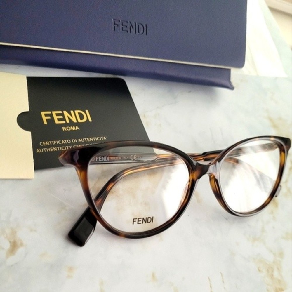 Fendi 53mm Cat Eye Optical Frames In Havana
